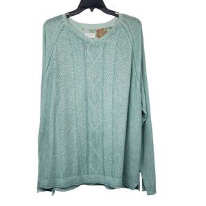 Tommy Bahama Mens XL Seafoam Green Knit Sweater V Neck